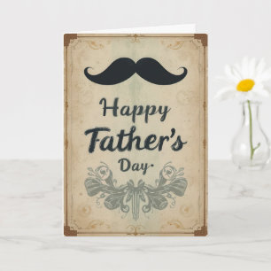 Vintage Moustache Fathers Day Retro Style Card