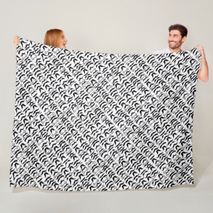 Vintage Moustache Respect the Stache Pattern Fleece Blanket