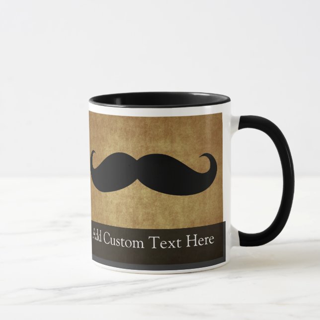 Vintage Moustache w/Custom Text Mug (Right)