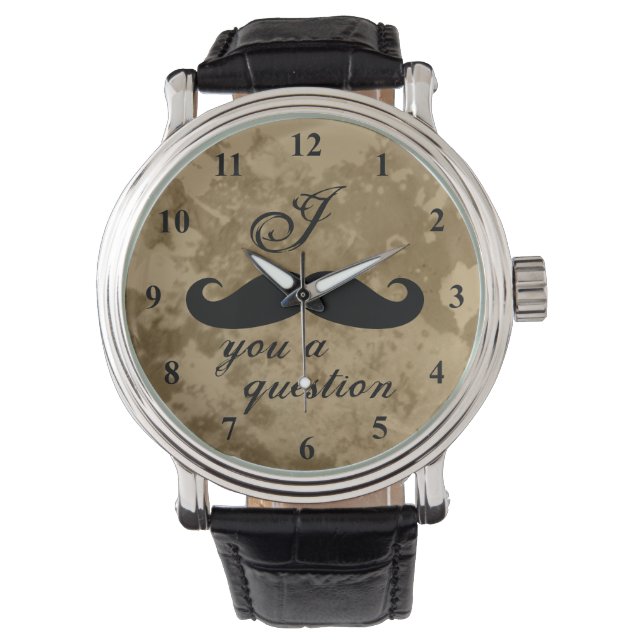 Vintage moustache watch for men (Front)
