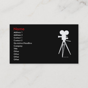 Vintage Movie Camera Silhouette Biz Cards