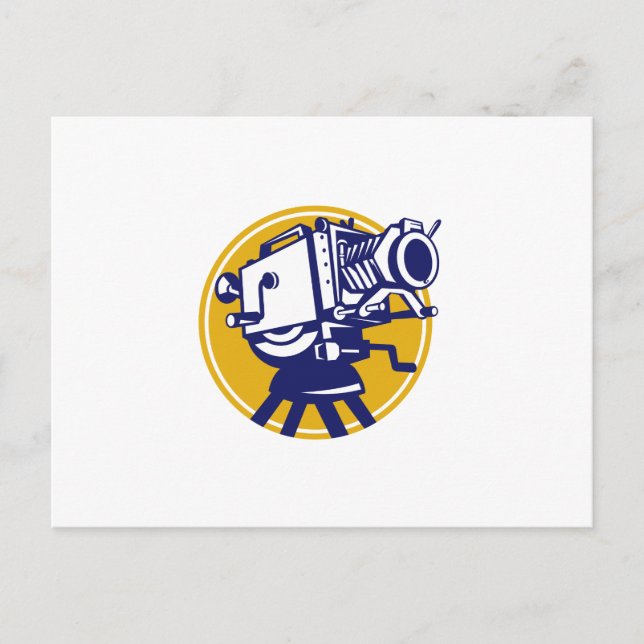 Vintage Movie Film Camera Retro Postcard (Front)