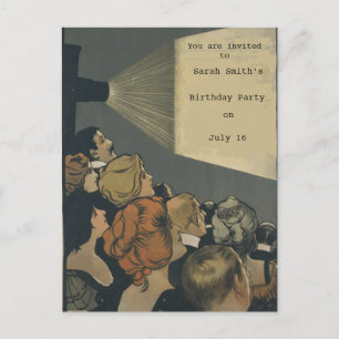 Vintage Movie Invitation Postcard