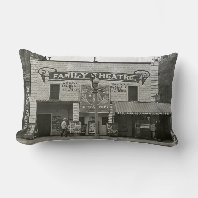 Vintage Movie Theatre Family Cinema Lumbar Pillow (Front)