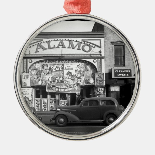Vintage Movie Theatre Metal Ornament (Front)