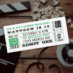 Vintage Movie Ticket Birthday Custom Colours Invitation<br><div class="desc">Customize all the colours on this vintage style birthday ticket.</div>