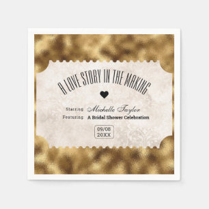 Vintage Movie Ticket Bridal Date Night Ideas Napkin