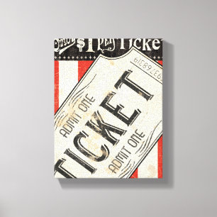 Vintage Movie Ticket Canvas Print