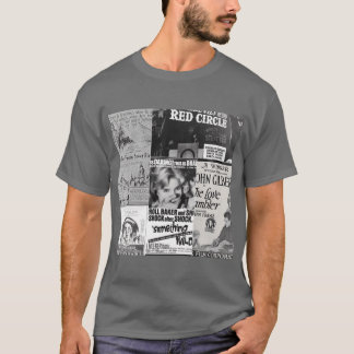 Vintage Movies Black White Montage 7 funny T-Shirt