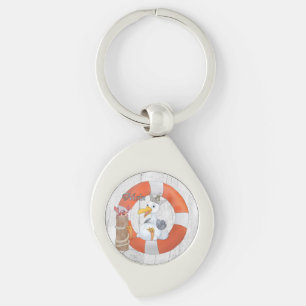 Vintage Möwe im Ring Keychain