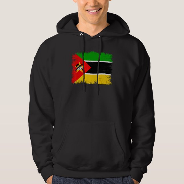 Vintage Mozambique Flag Mozambican Independence Da Hoodie (Front)