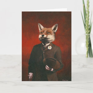 Vintage Mr Fox Greetings Card