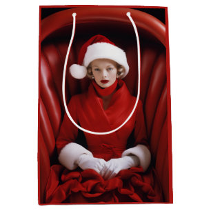Vintage Mrs Claus Medium Gift Bag