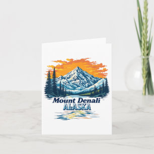 Vintage Mt. Denali National Park Alaska Mountain S Card
