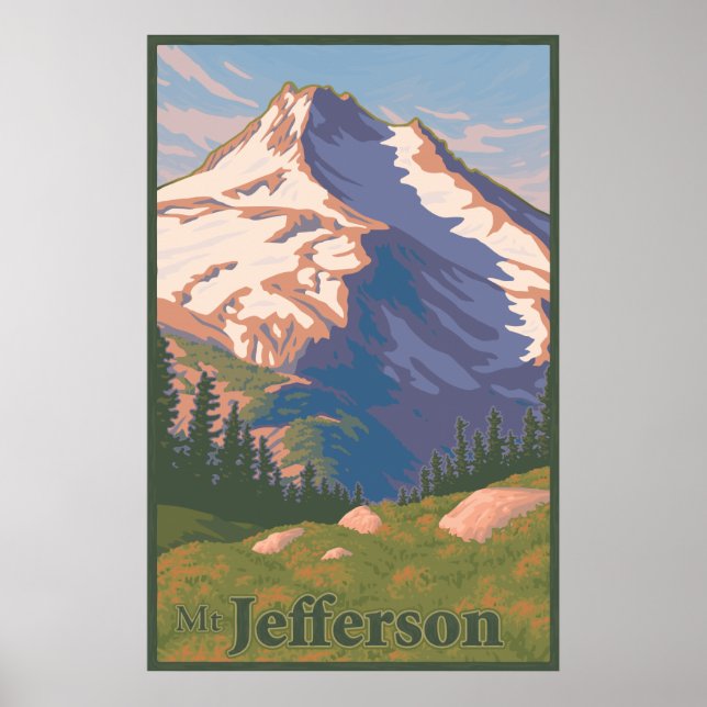 Vintage Mt. Jefferson Travel Poster (Front)