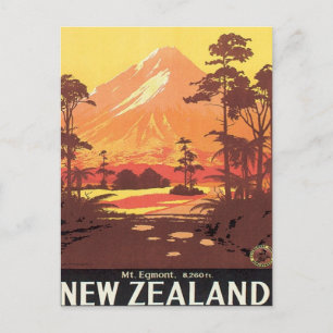 Vintage Mt.Taranaki Mt.Egmont New Zealand Postcard