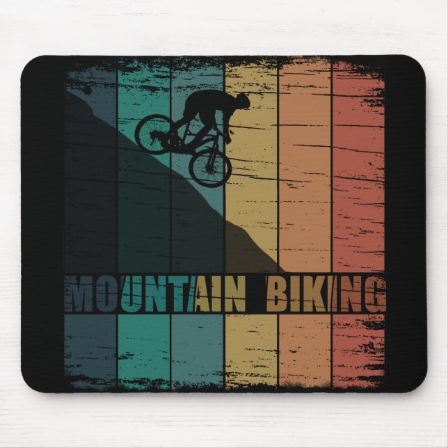 Vintage MTB Downhill Mountain Biking Mouse Pad (Front)