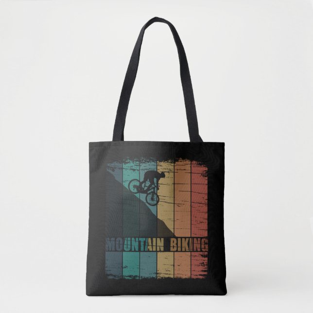 Vintage MTB Downhill Mountain Biking Tote Bag (Front)