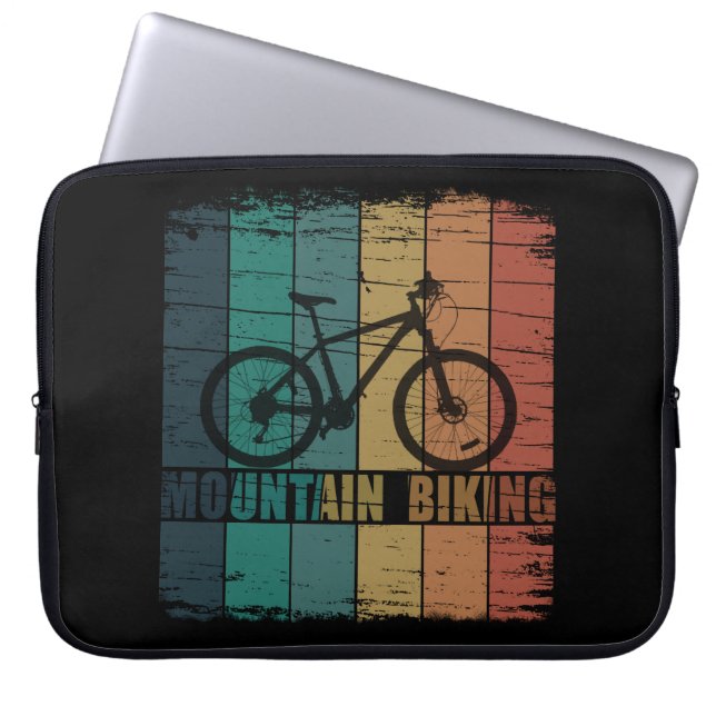 Vintage Mtb Mountain Biking Laptop Sleeve (Front)