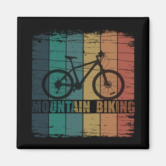 Vintage Mtb Mountain Biking Magnet (Front)