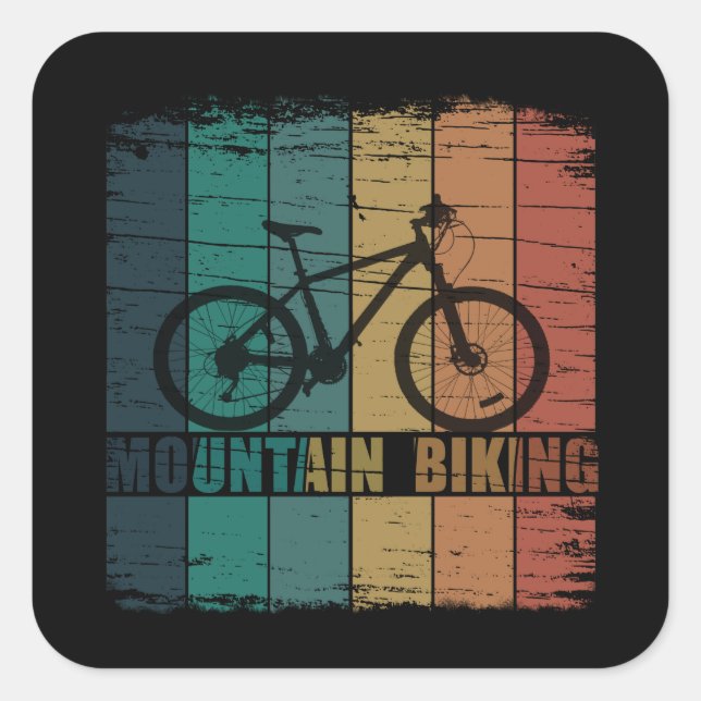 Vintage Mtb Mountain Biking Square Sticker (Front)