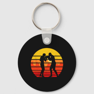 Vintage Muay Thai Figher Retro Thai Kickboxing Kic Keychain
