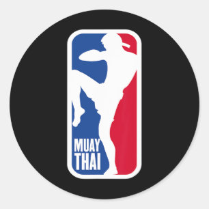 Vintage Muay Thai Fighter Mma Street Fight Kickbox Classic Round Sticker