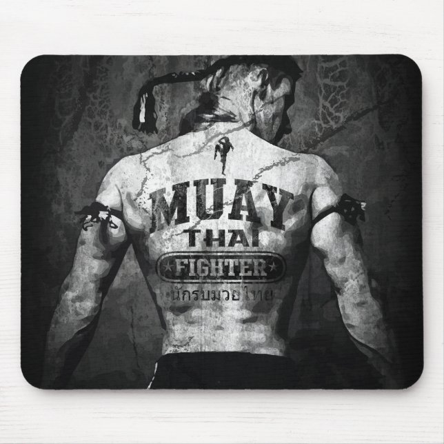 Vintage Muay Thai Fighter Mouse Pad (Front)