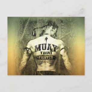 Vintage Muay Thai Fighter Postcard