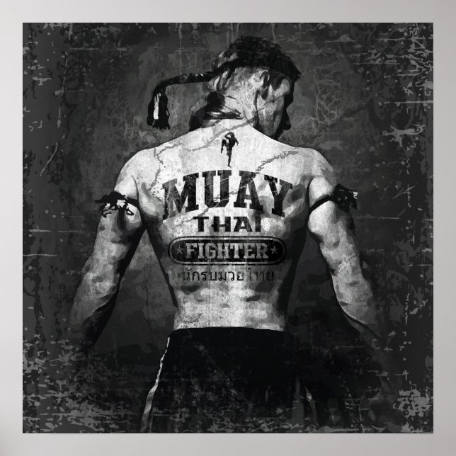 Vintage Muay Thai Fighter Poster (Front)