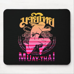 Vintage Muay Thai Fighter Thailand Thai Boxing Kic Mouse Pad