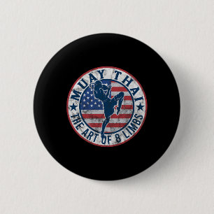 Vintage Muay Thai Karate Boxing Mixed Martial Arts 2 Inch Round Button