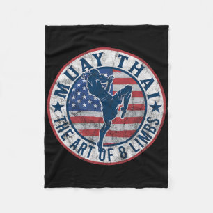 Vintage Muay Thai Karate Boxing Mixed Martial Arts Fleece Blanket