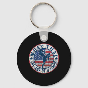 Vintage Muay Thai Karate Boxing Mixed Martial Arts Keychain