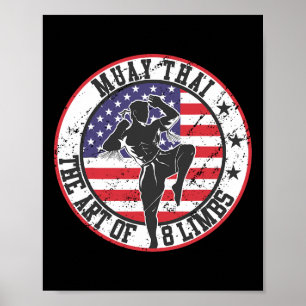 Vintage Muay Thai Karate Boxing Mixed Martial Arts Poster