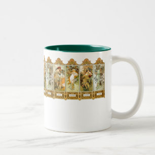 Vintage Mucha Art Nouveau Seasons Mug