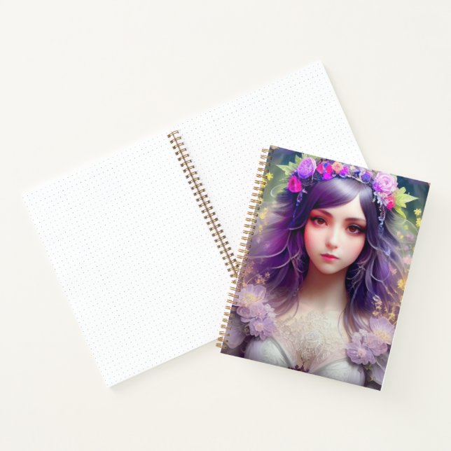 Vintage Mucha Style Beautiful Woman Portrait Notebook (Inside)