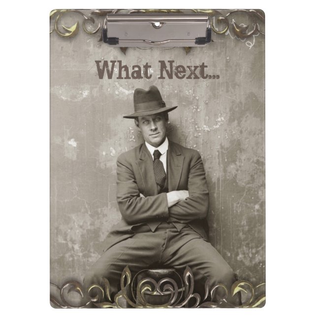 Vintage mugshot mafia gangster funny  clipboard (Front)