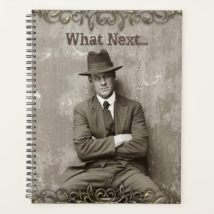 Vintage mugshot mafia gangster funny  planner