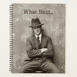 Vintage mugshot mafia gangster funny  planner