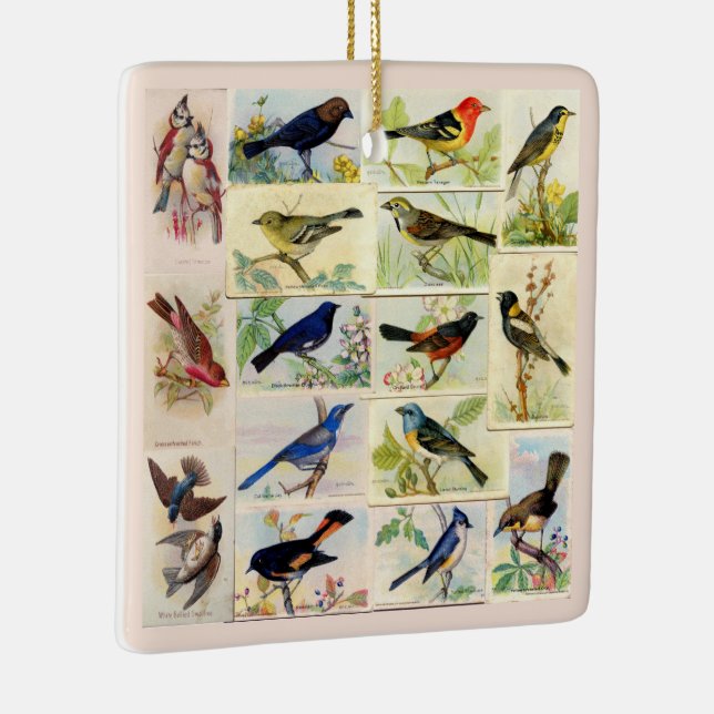 Vintage Multi-coloured Birds Ceramic Ornament (Right)
