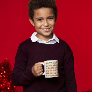 Vintage Multicolor Cars Pattern Coffee Mug