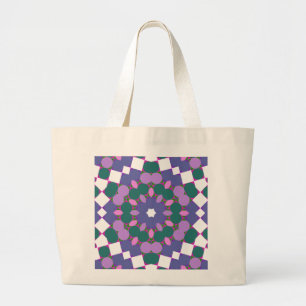 Vintage multicolor pattern large tote bag