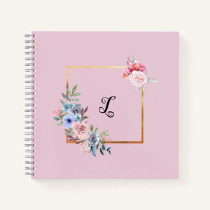 Vintage Multicolored Flowers with text personalize Notebook