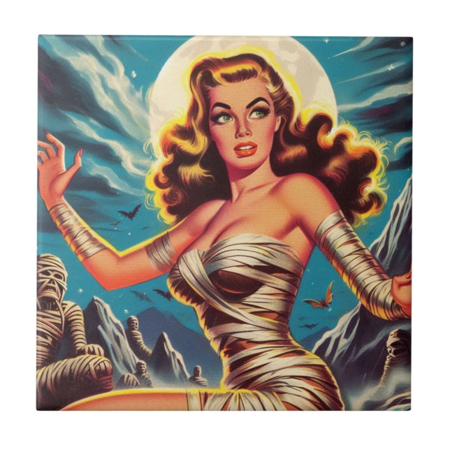 Vintage Mummy Girl Tile (Front)