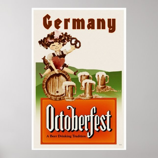 Vintage Munich Allemagne Octoberfest Poster (Devant)