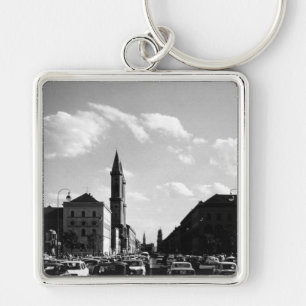 Vintage Munich ludwigstraße University church Keychain