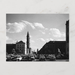 Vintage Munich ludwigstraße University church Postcard