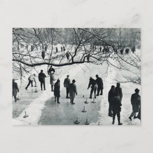 Vintage Munich, winter,  Games on the ice Postcard