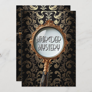 Vintage murder mystery dinner party retro DIY Invitation